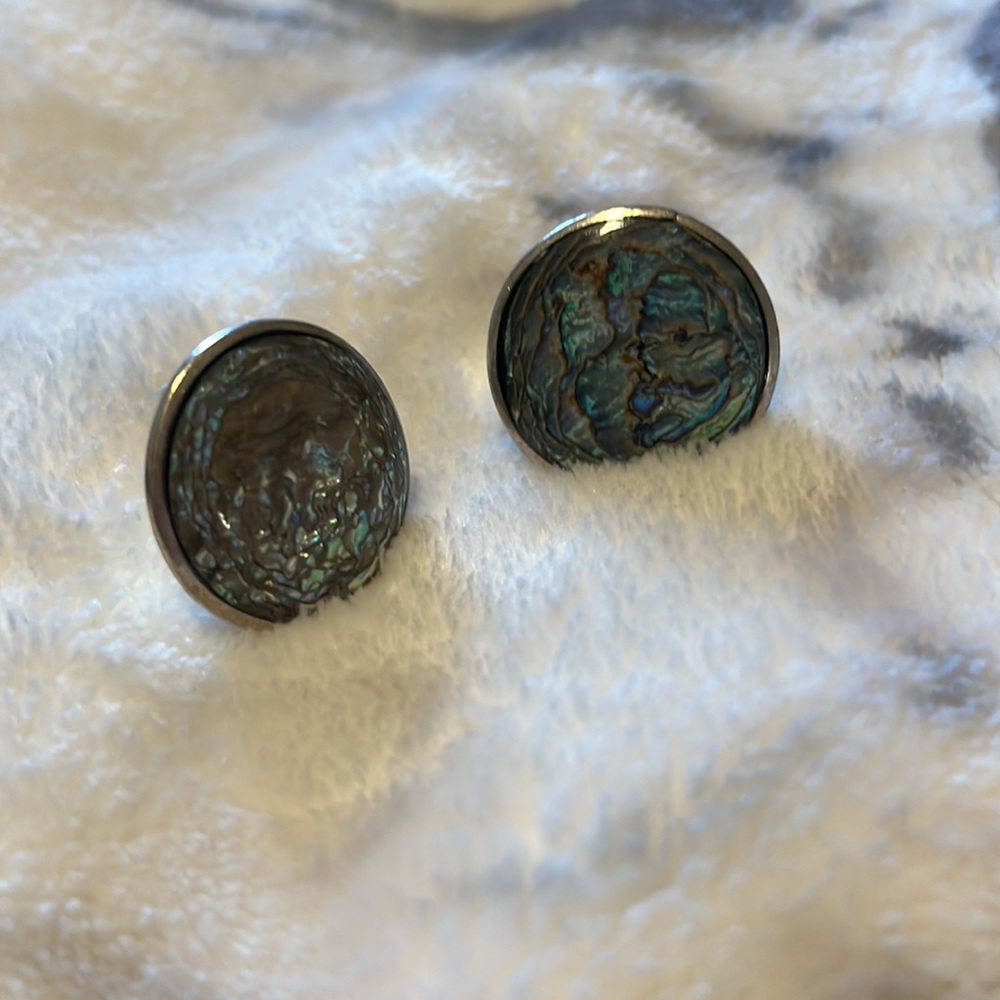 Vintage Abalone clip earrings